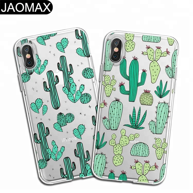 

Cactus Prickly Pear Custom Print TPU Cell Phone Case For iphone 7 X Thin Clear Silicon Phone Cover For iphone 8 6 Plus DIY Cases