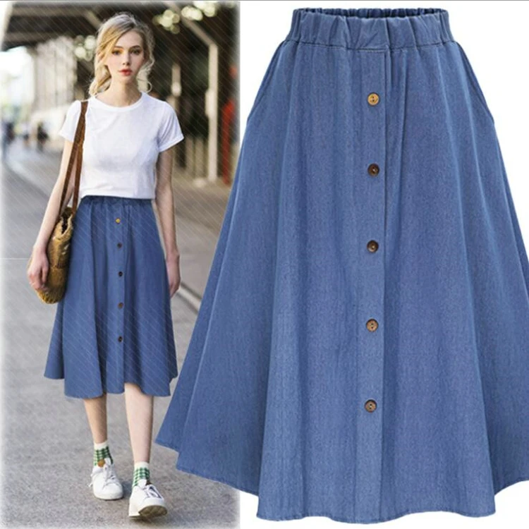 

OEM 2019 Factory Direct Marketing Plus Size Long Denim Skirt