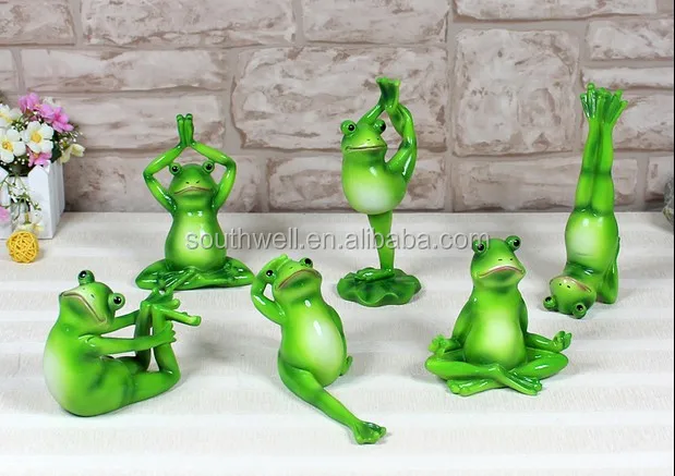 source lovely small resin sitting yoga frog figurines decorative