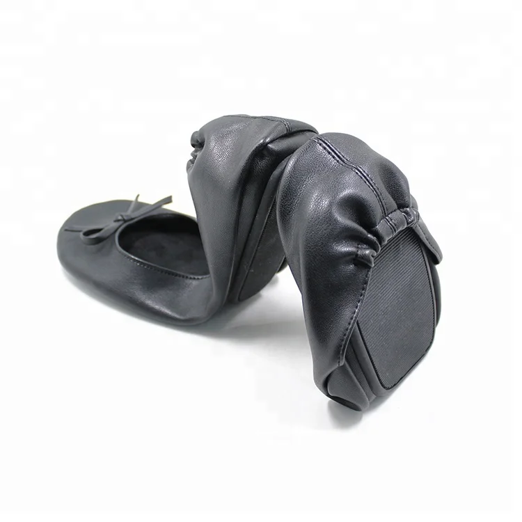 

Stylish and Comfy Super Soft Black Folding Ballet Flats with Split Sole
