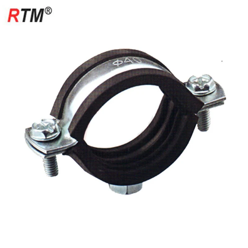 all sizes M8 heavy duty cast iron pipe clamp with rubber Products from
