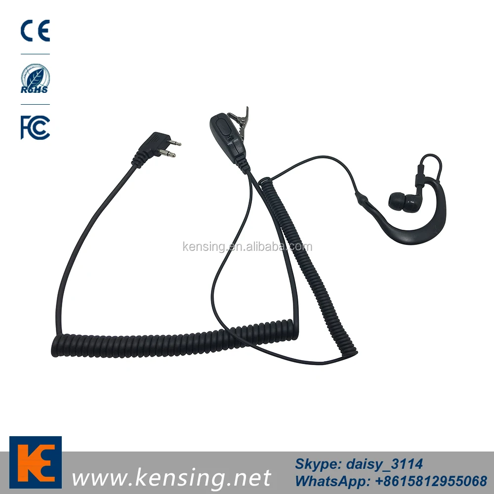 Twoway Radio Micro Speaker/earpiece With Ear Hook And Ear Bud,Vox