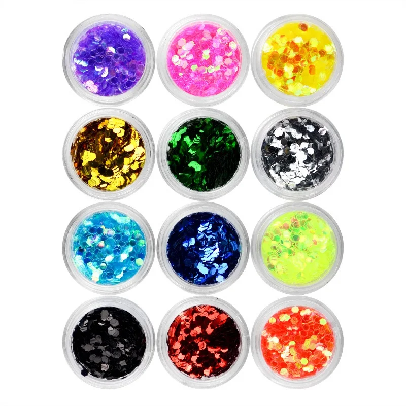 

Fashion Nail Art Decoration 12 Jar Rhombus Glitter, Colorful