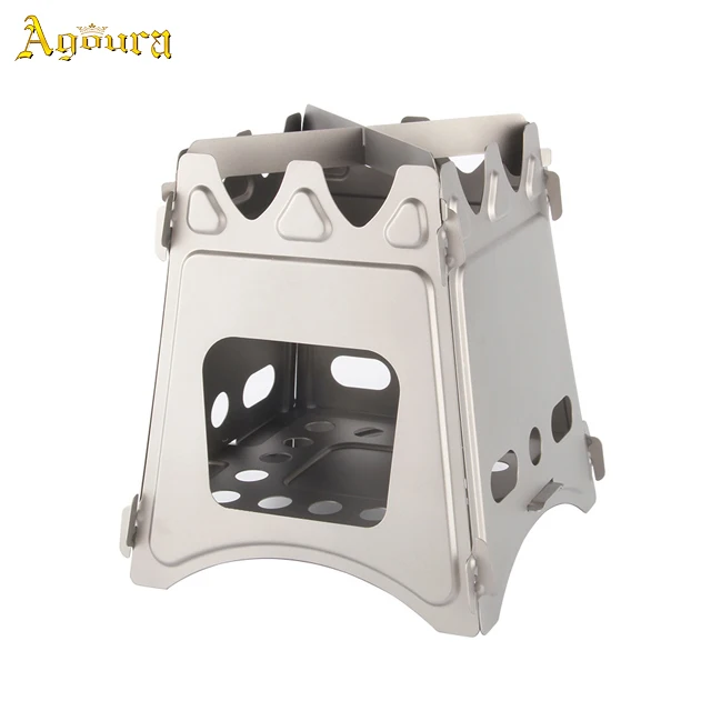 

Portable Folding Wood Stove Lightweight Titanium Alcohol Stove for Outdoor Cooking Backpacking Stove