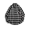 Thin men's shirt embroidered plaid student casual shirt