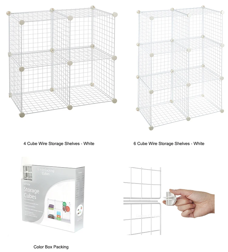 white wire storage shelves