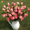 cheap single long stem artificial white foam team rose flowers 5 heads