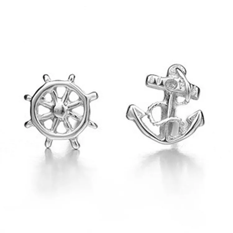 

Fashion 925 Sterling Silver Anchor And Rudder Shape Earrings