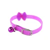 Factory custom design lovely bow dog collar with small bell , pink soft adjustable cat dog collars