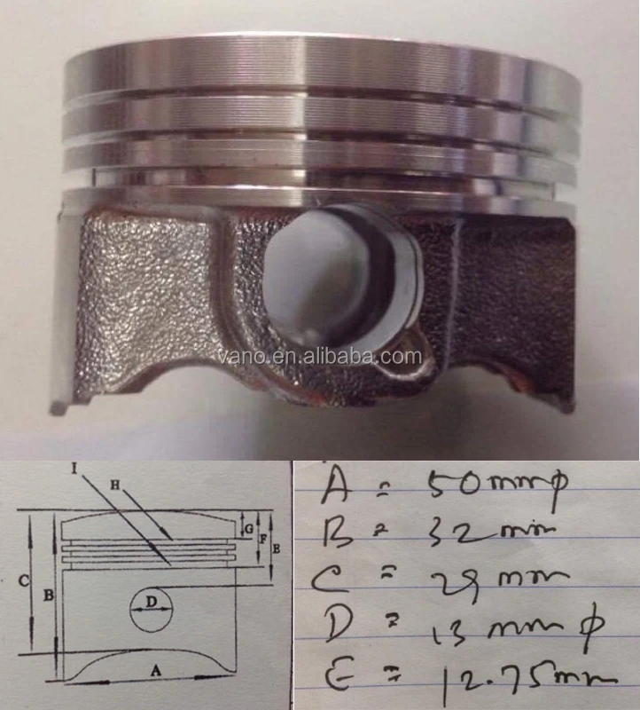 TTX motorcycle piston 50mm scooter piston