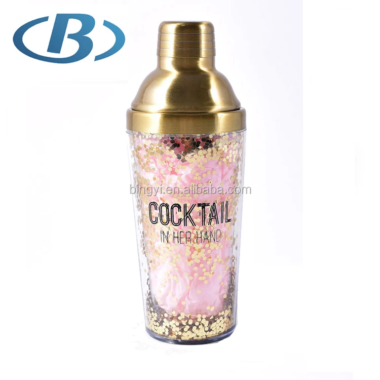 Gold plating 450ML Glass Cocktail Shaker With gold decoration.jpg