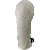 customized printing logo high quality soft pu cloth embroidery maple leaf White golf headcovers driver with soft lining