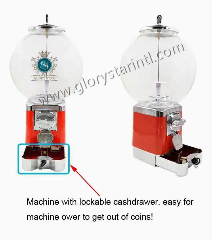Large Globe Gumball Bubble Vending Machine With Removable Cash Box
