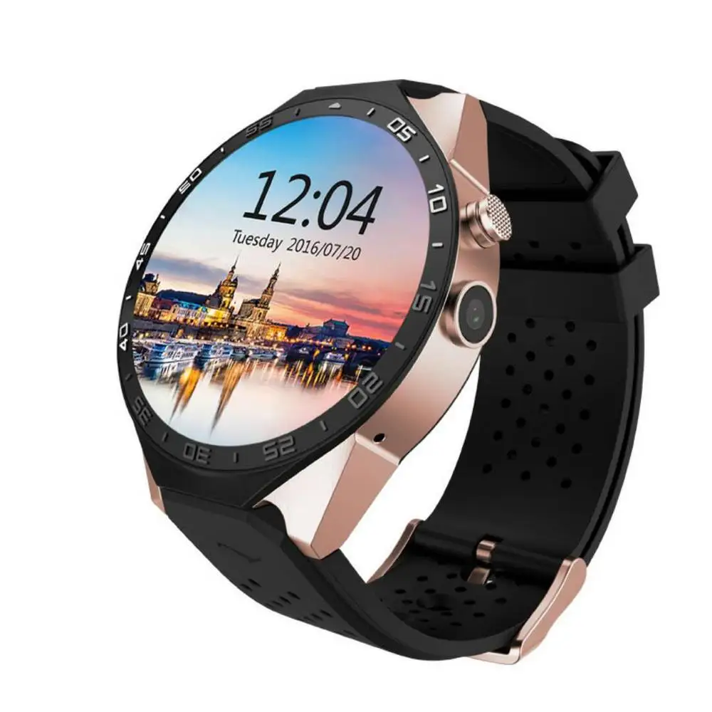 

Original KW88 1.39"Round Screen Quad core 3G WIFI GPS Android 5.1 Heart Rate Monitor Smart watch, Black;white