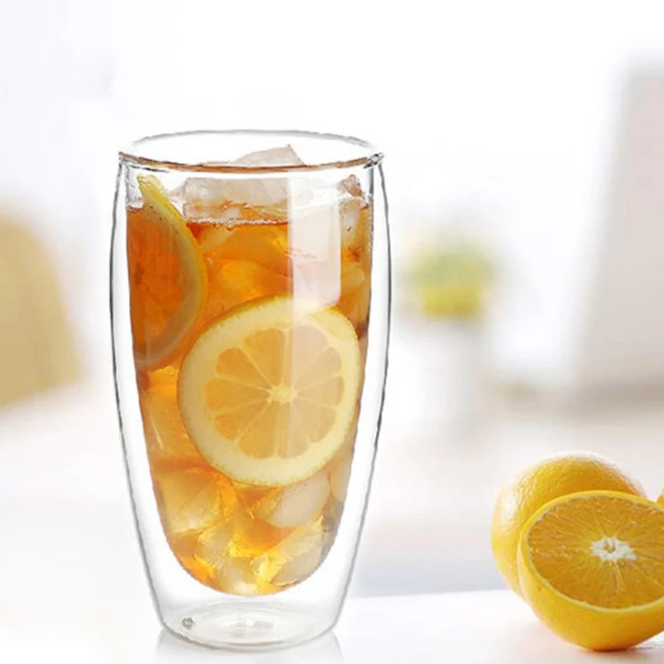 اليدوية مقاومة للحرارة زجاج مزدوج الجدران فنجان قهوة زجاجي أكواب الشرب شرب نظارات عصير كوب