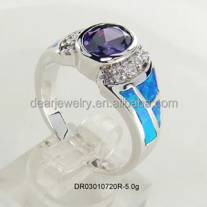 

Wholesale Sterling Silver Blue Fire Opal Rings, Mexican Opal Jewelry Accepted By paypal