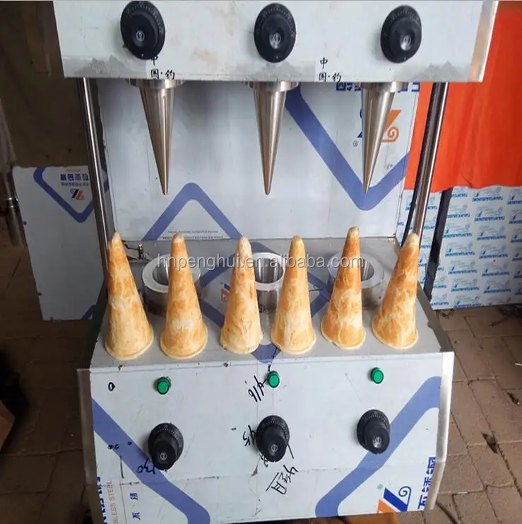 Low Price Industrial Ice Cream Cone Pizza Cone Waffle Cup Maker Making