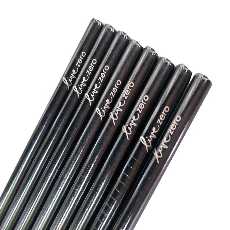 

Black short cocktail metal straws for drinking engraved silver or black logo 140*6mm, Green ,blue ,pink, red ,golden and customize