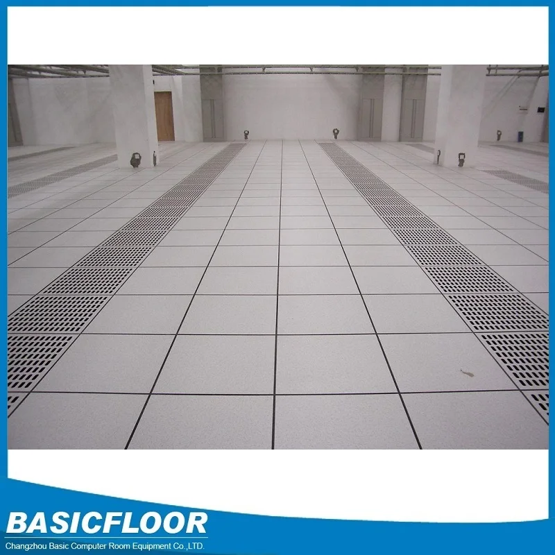 shockproof perforated raised access floor in all aluminium for electronic workshop