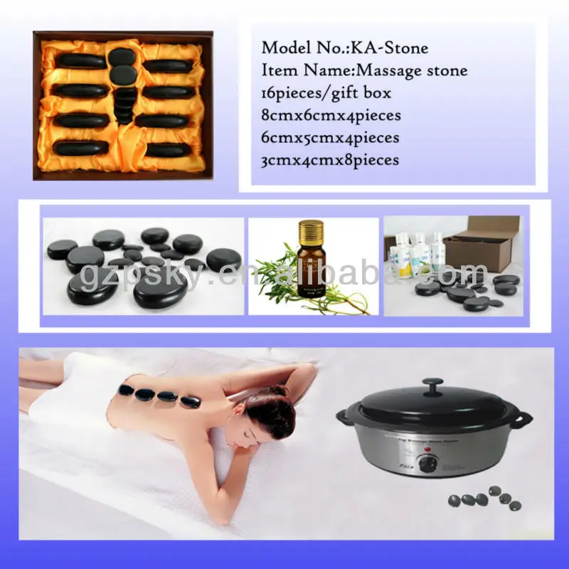 Personal Different Size Massage Stone Set Basalt Himalayan Salt Natural