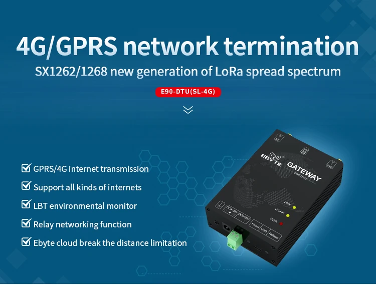 wireless rf 4G network server all netcom industrial modem tcxo sx1262 lora 10km long range iot devices 4g dtu - ANKUX.COM