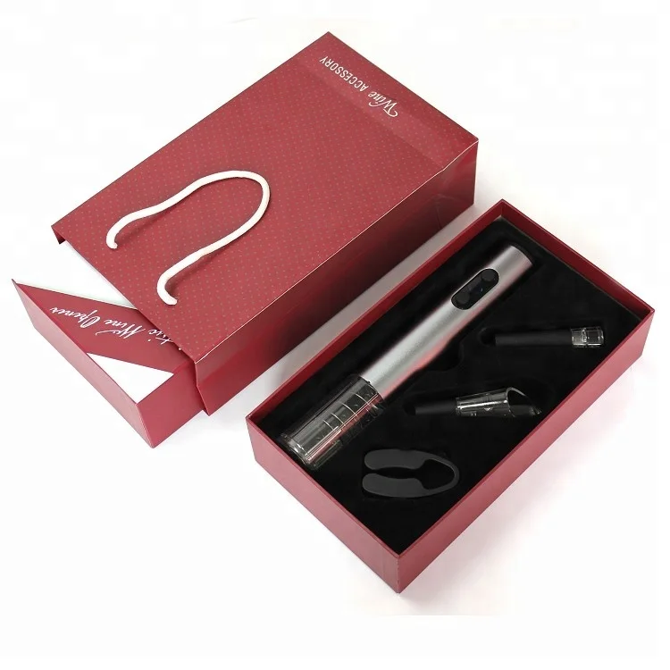 2 In 1 Rechargeable Electric Automatic Wine Bottle Opener With Vacuum Pump Set