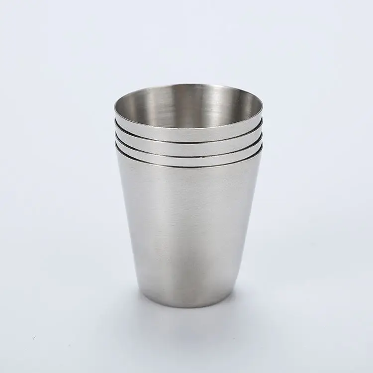 

Portable stainless steel cup 4pcs/set wine shot glass, Silver