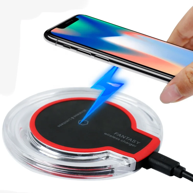 

Clear Qi Wireless Charger Dock Pad Wireless Charger For iphone 12, Black white