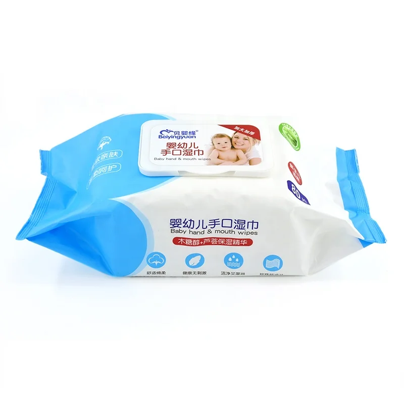 

Cheap China Factory Cotton Soft Cleaning Custom Unscented Wet Baby Wipes Disposable OEM 80pcs