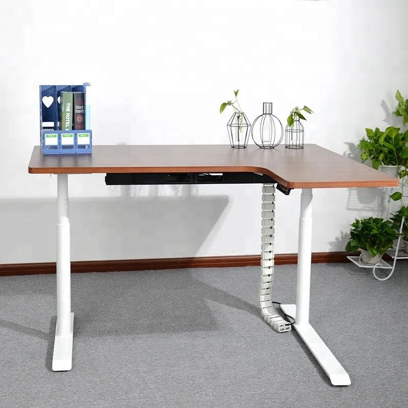 Professional Ergonomic L Shape Office Sit Standing Desk For Work