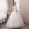 2019 Luxury Best sale Lace Wedding Dress White floor length ball gown Bride wedding dress