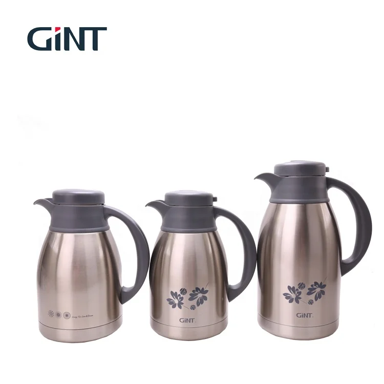 

Gint hot selling vacuum thermos tea double wall stainless steel coffee pot with handgrip