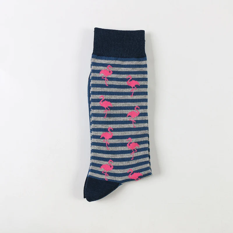 

Wholesale Flamingo Stripe Men Crew Women Cute Happy Socks Colorful, Picture