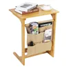100% Bamboo Side Table Sofa Side Table Console Table for Coffee Snack Laptop