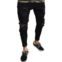 

Hot sale brand jeans clothes new design rdamaged slim fit jeans men