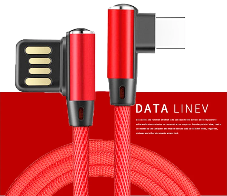 

5A Truly Super Charging fast 3.0 Game Mobile Phone Usb Type C Charger Cable, Blue/black/red