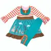 2018 fall bule sky print girl outfit kids clothing sets girls' clothing sets wholesale children's boutique clothing sets