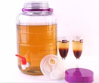 

8L/10L/20L glass drinking beverage dispenser large jar with tap