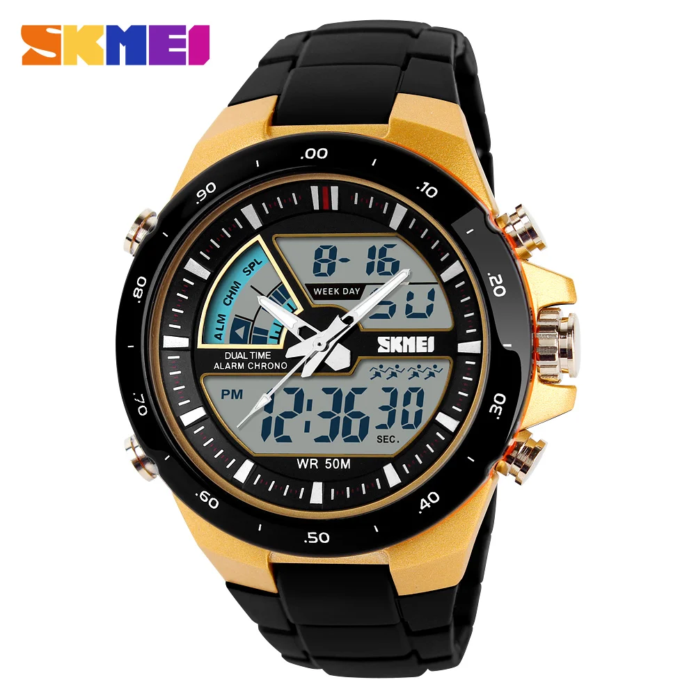 

Analog digital watches gift quamer sport watch price waterproof jam Tangan skmei 1016