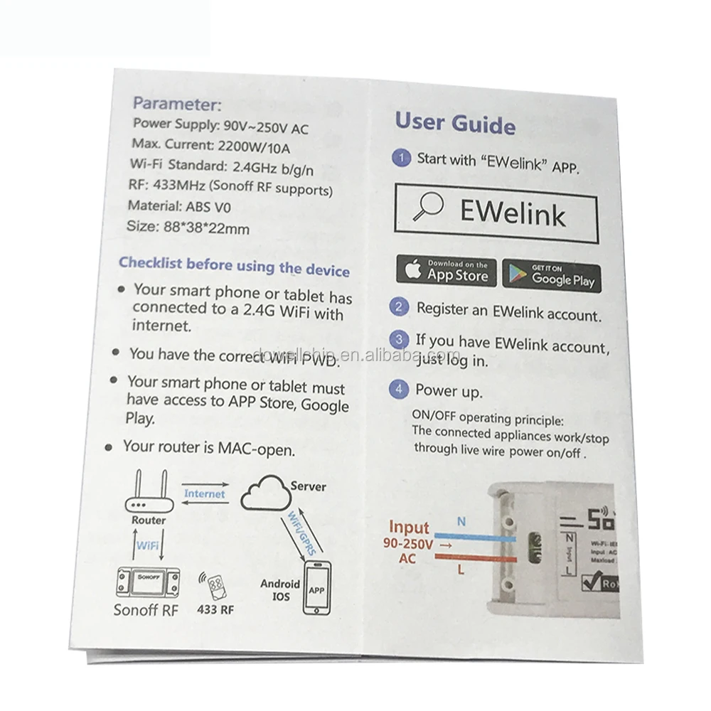 
wifi switch 433MHZ remote control and App remote control smart home 