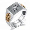 Shining Jewelry 925 Sun Silver Diamond Ring For Men And Women