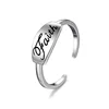 High-end 925 Sterling Silver Open Cuff Silver Ring For Women and Man Spirit Phrase " Faith" Original Lettering Message Ring