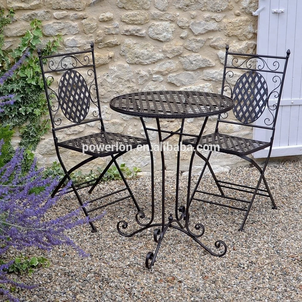 Outdoor Garden Metal Table And Chair Patio Bistro Terrace Leisure