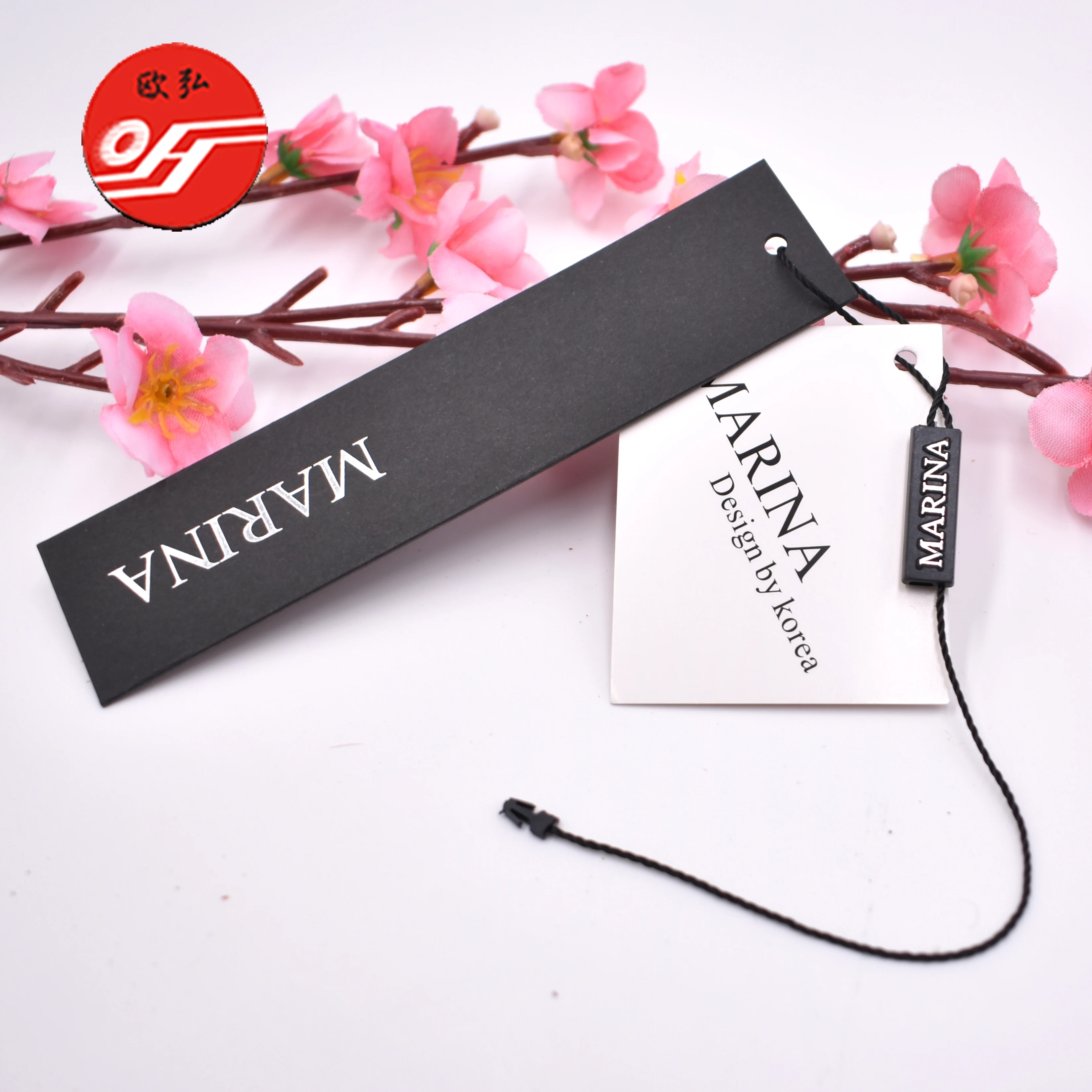 

Personalized Paper  White Paper Silver Hot Foil Hang Tags with Black String, As you wish