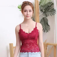 

Wholesale Custom Lace Tube Top Flower Sexy Crop Top Female Tanks Top Bralette Camisoles For Women