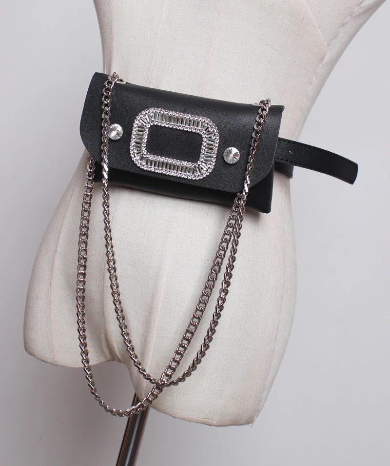 Women Waist Bag Leather Female Belt Chain Bags Fashion Fanny Pack Waist ...