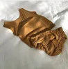 2018 New Brown Color Soft Linen Baby Clothes Sets Wholesale