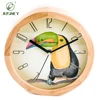 2018 New Fashion wood clock puppy pug wooden modern bamboo decorative wall clock wood Cartoon desk clock bedroom for kid gift