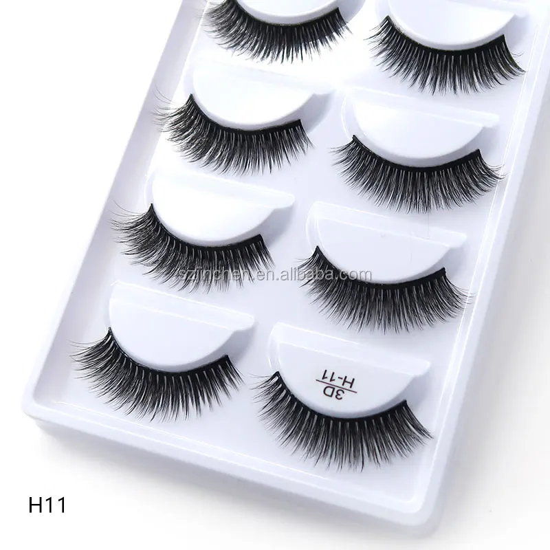 

Private label H11 best supplier 5 pairs 3d mink silk false eyelashes eye beauty makeup