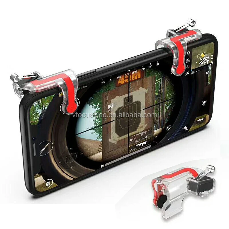 

Mobile Gaming Metal Trigger MN for PUB G Joystick Handle Button Aim Fire Key L1R1 Shooter Controller